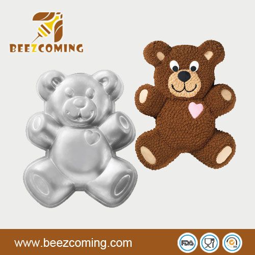 Flower shape and bear shape metal cake baking pan 