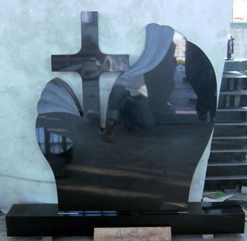 black granite tombstone / European style tombstone