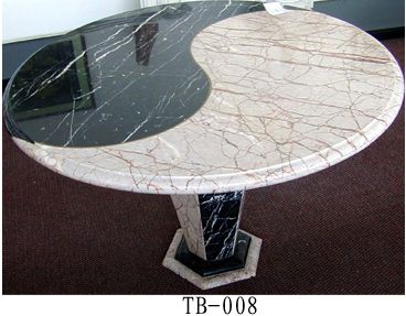 Marble table with pattern