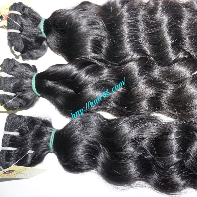 100% Virgin Hair Weft Wavy Human Hair Extensions