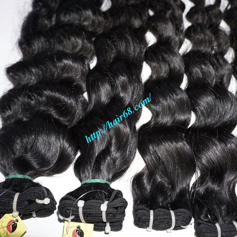 100% Virgin Hair Weft Wavy Human Hair Extensions