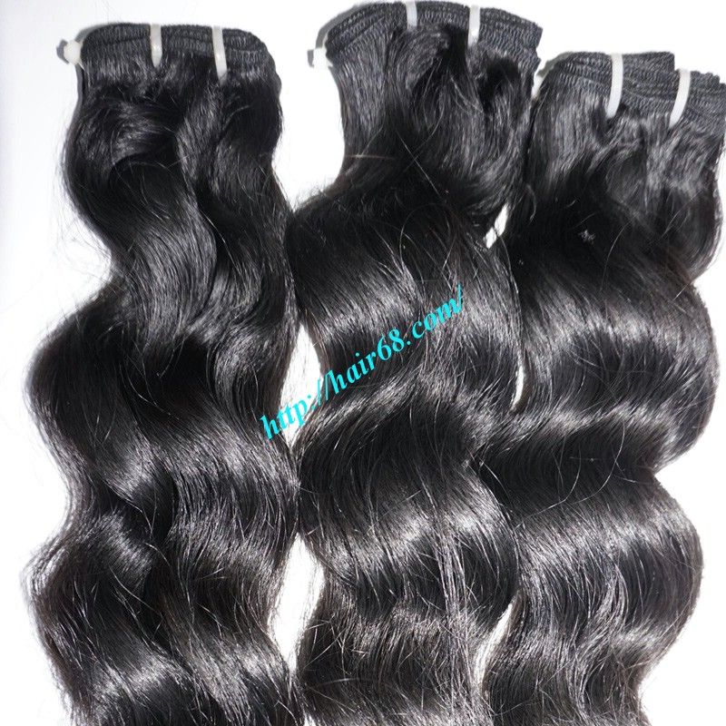 100% Virgin Hair Weft Wavy Human Hair Extensions