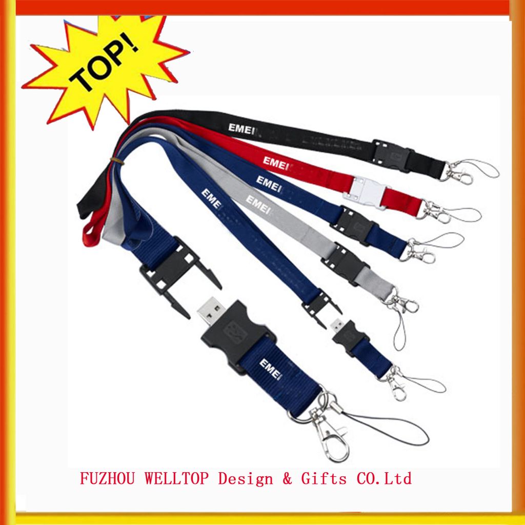 polyester silkscreen customized logo lanyard 