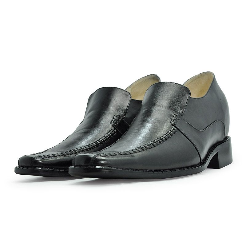 Black Front  Tie Rubber Cowhile Men&#039;s Taller Shoes