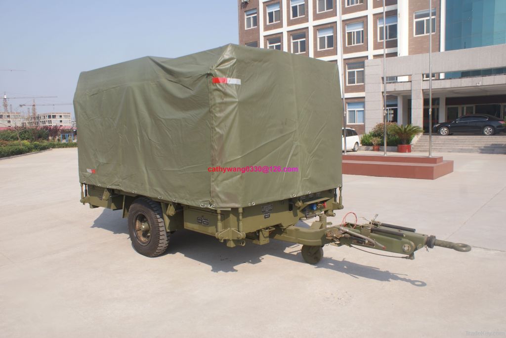 Folded tent army camping trailer