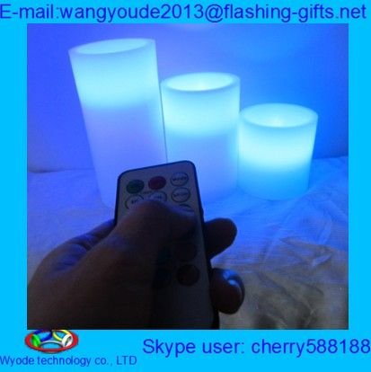 Color change led candle set with remote controller