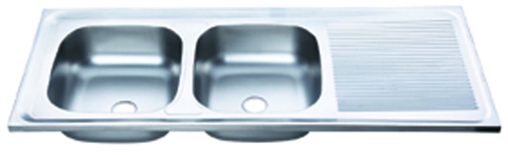 double bowl with tray stainless steel kitchen sink