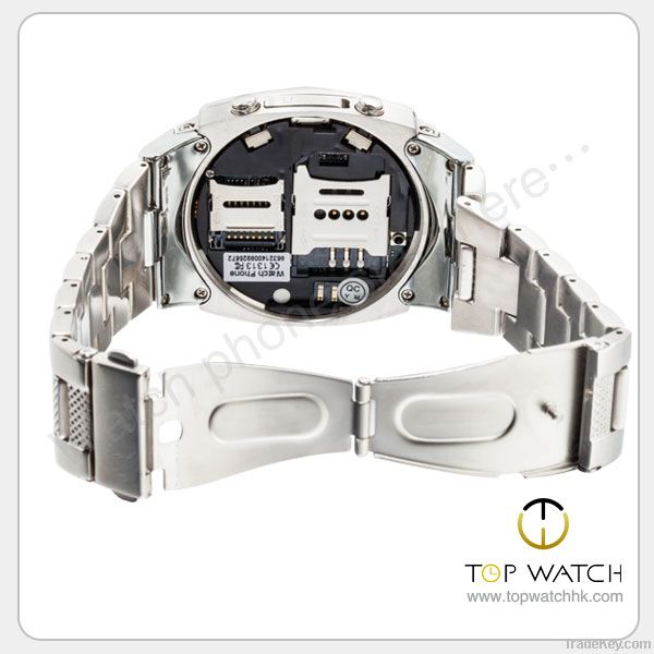 fashion watch stainless watch phone with spy camera high qulity