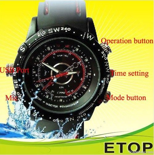 waterproof hd watch hidden camera