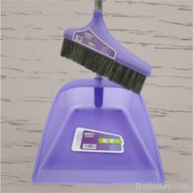 Plastic dustpan with broom