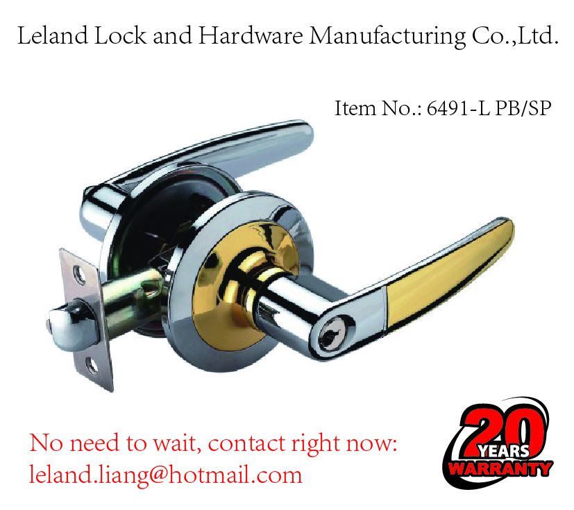 Tubular lever lock with 3 brass Kwikset keys lock stock, lock pick