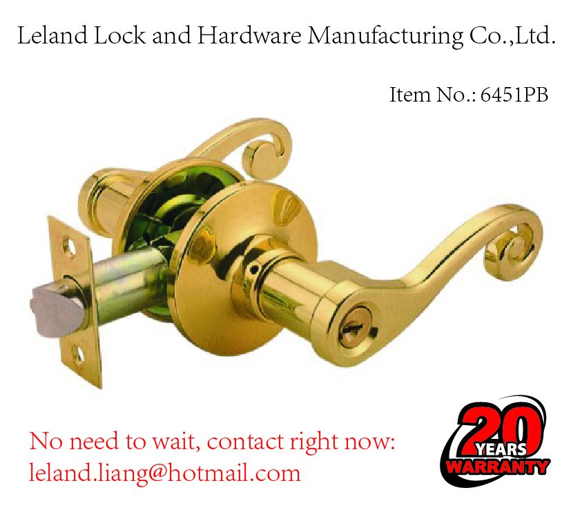 Tubular lever lock with 3 brass Kwikset keys lock stock, lock pick