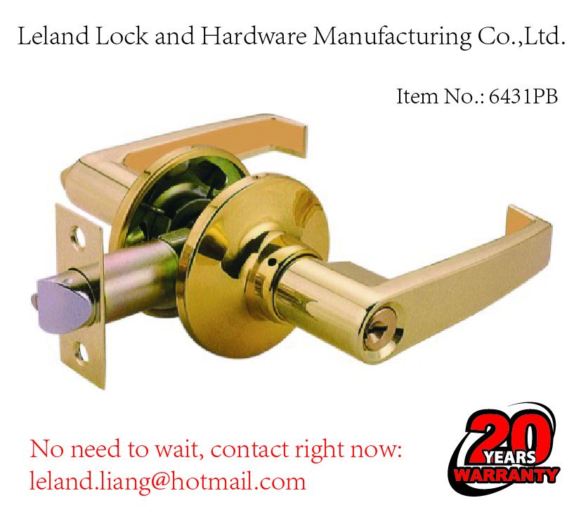 Tubular lever lock with 3 brass Kwikset keys lock stock, lock pick