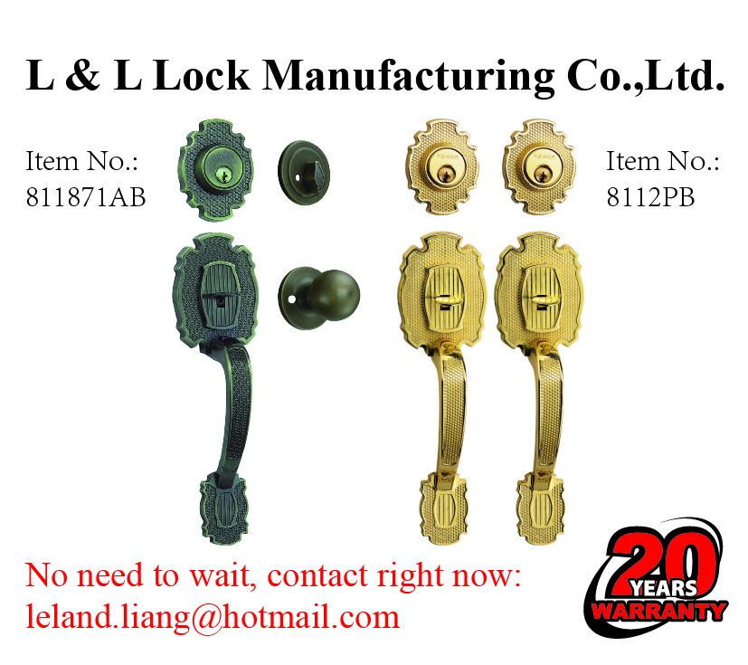 High quality zinc alloy entrance handle lockset