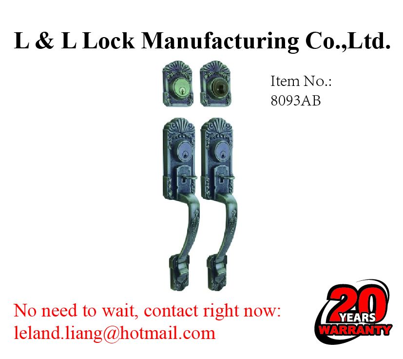 High quality zinc alloy entrance handle lockset