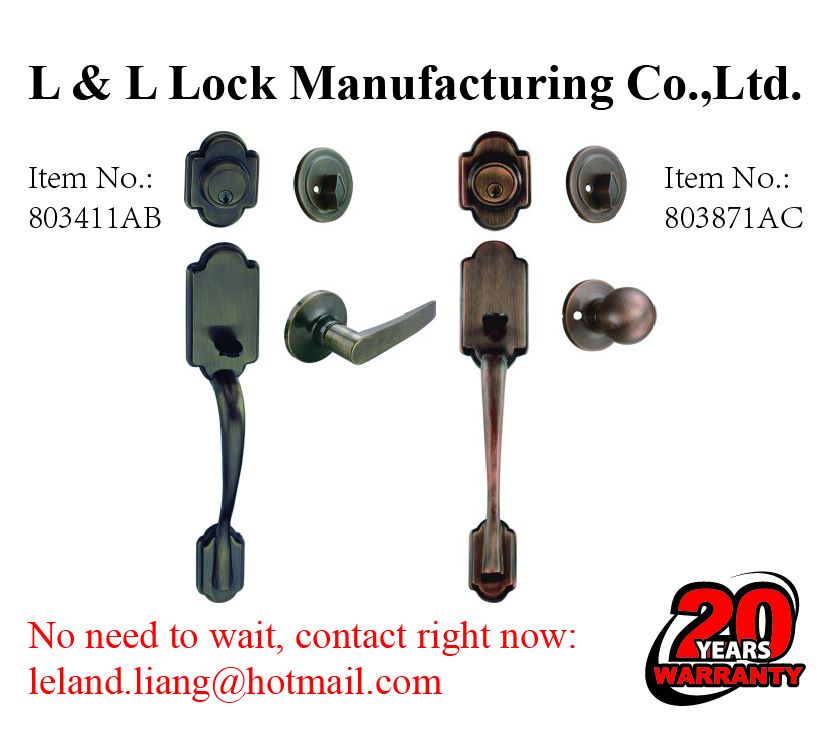 High quality zinc alloy entrance handle lockset