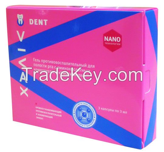 Dental anti inflammatory gel with amino-acid assemblage and Neovitin