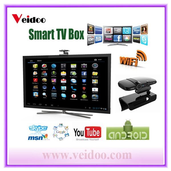 HD22 Smart TV Box Android 4.2  dual core Dual Mic for Skype video on TV 