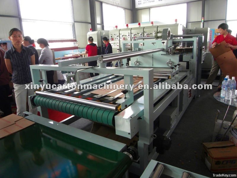 corrugated cardboard gluing and folding machine