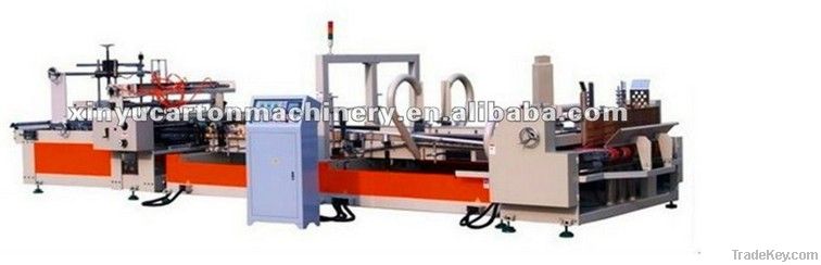 corrugated cardboard gluing and folding machine