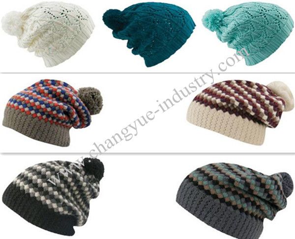 Fashion wholesale new knitted bobble slouch winter hat