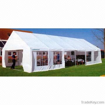 Party marquee with PVC-coated sail finish