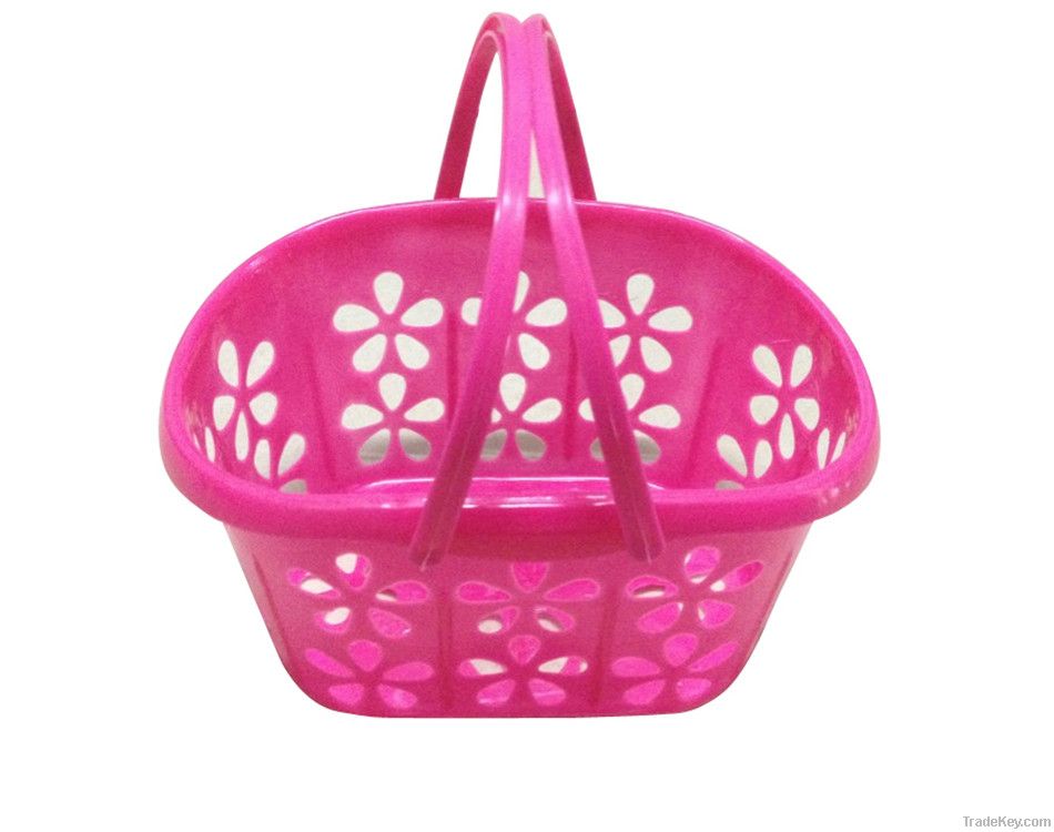 Plastic storage basket with plum blossom