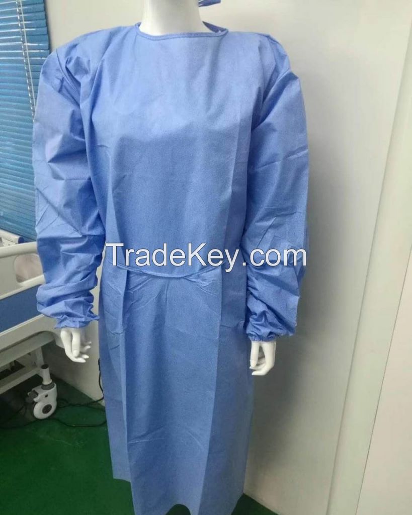 Surgical Gowns - AMMI Level 3/4 Sterile Nonwoven Surgical Nonwoven Disposable Reinforced Surgical Gown And Blue Surgical Gown With Knitted Cuff 
