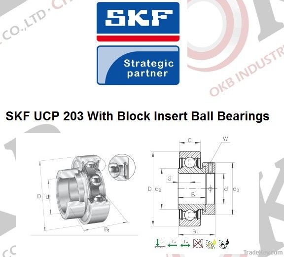 SKF UCP 203 With Block Insert Ball Bearings