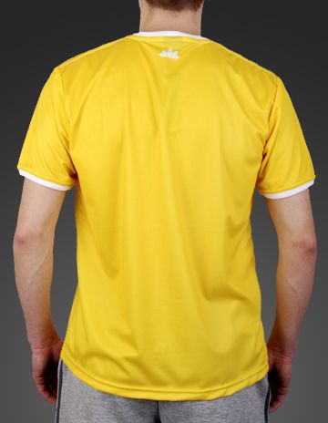 Men's Sports T-shirt | Printed Yellow Round Neck Tee Shirt