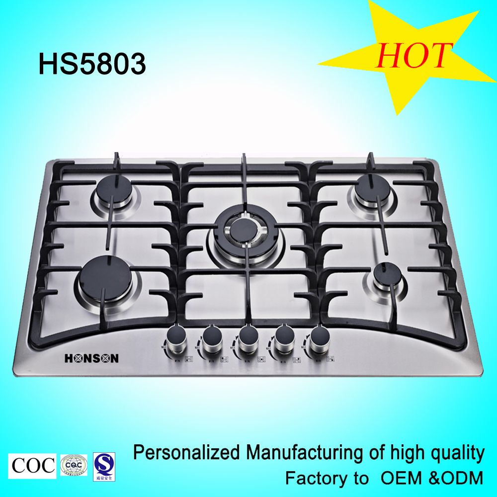 gas cooker, 5 burner gas stove, gas hob, gas cooktop, cooktop, cooker, kitchen appliance built i