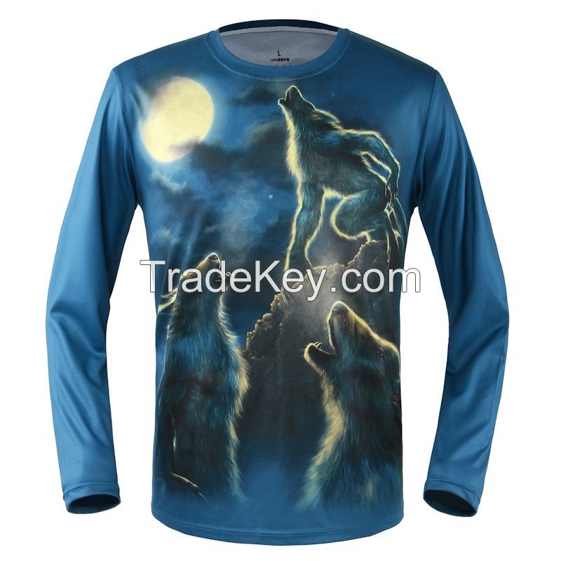 outdoor sports tops quick dry 3D T-shirts mens outdoor quick dry fashion printing T-shirts sportswear