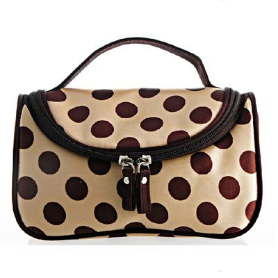 Dot Print Polyester Ccosmetic Bag,Printed Cosmetic Bag