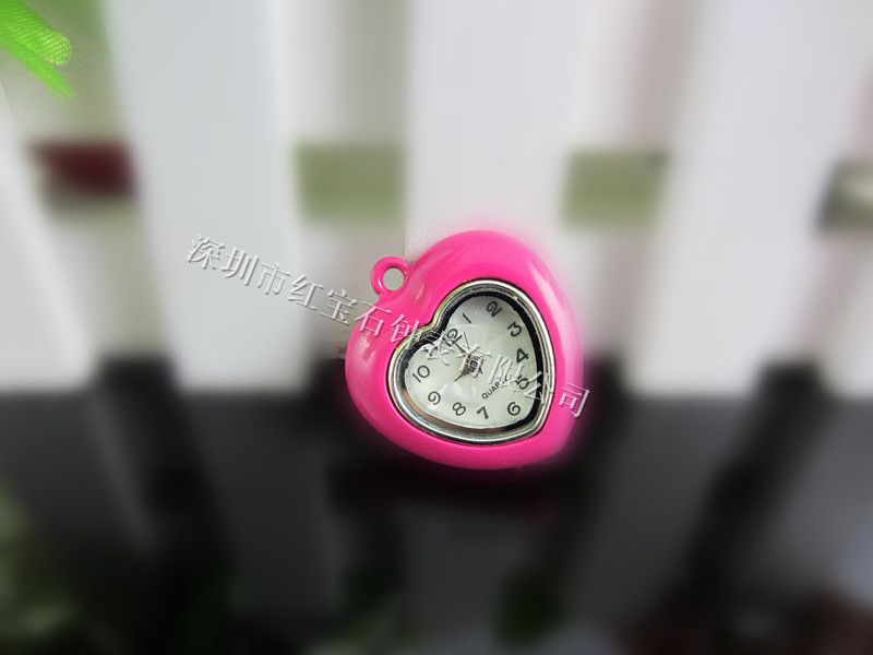 lovely hert shape pocket watch with pink color