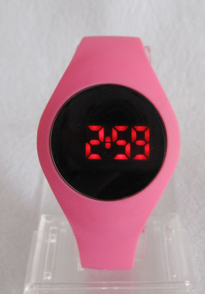 Fashion Touch Screen LED Watch Dust Proof PU Buckle Digital Watch For Kids