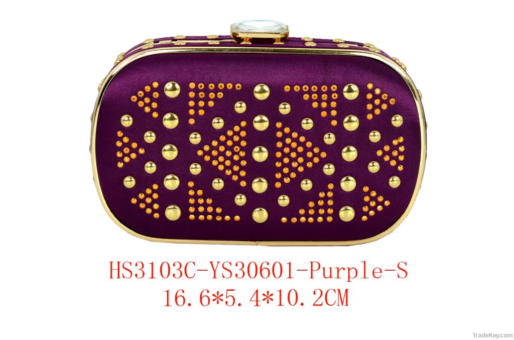 Tope quality hot selling hot fix crystal clutch bag