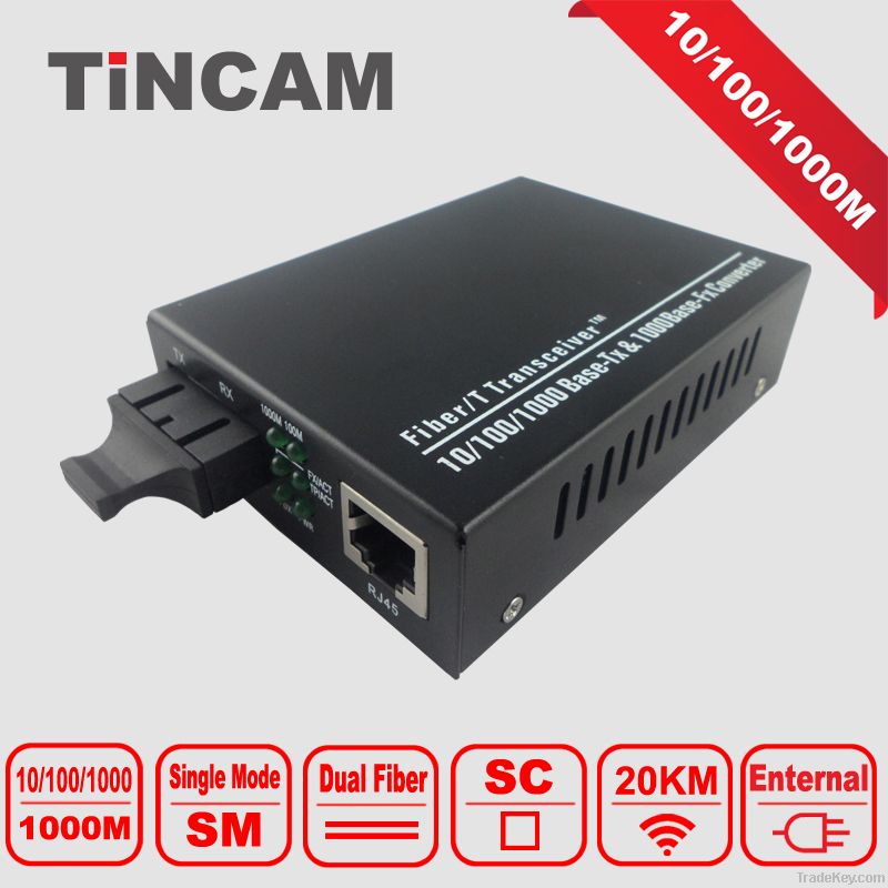 10/100/1000M fiber media converter