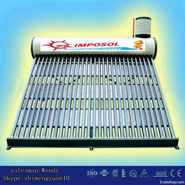 evacuated tube copper coils solar low pressure solar water heater