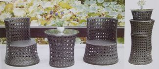 Tiny rattan wicker hotel garden chair table set furniture