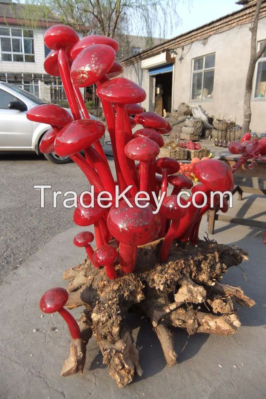 Hand Blown Art Glass mushroom Sculpture