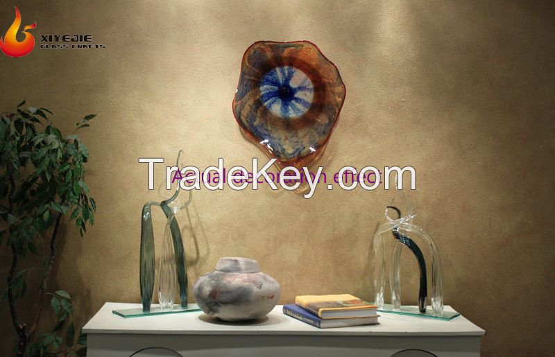 Hand Blown Murano Style Glass Plates Sculpture