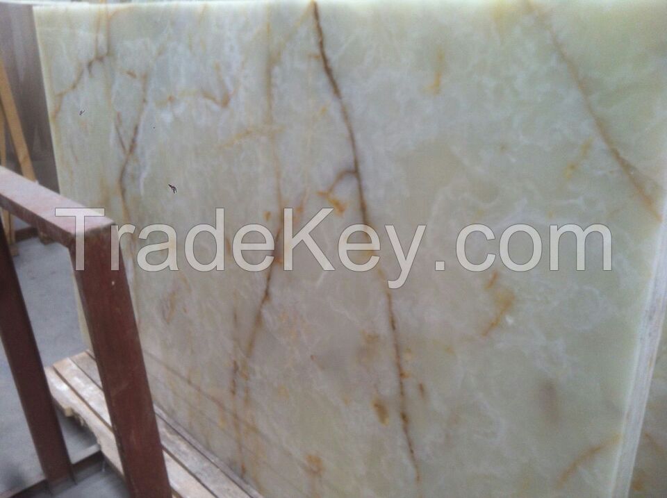 White Onxy Big slab and tile (Yellow, Pink, Green, Brown, cream )