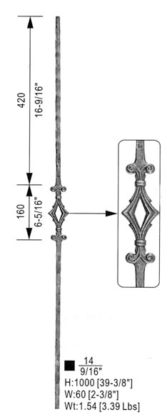 Hand Forged Steel Baluster