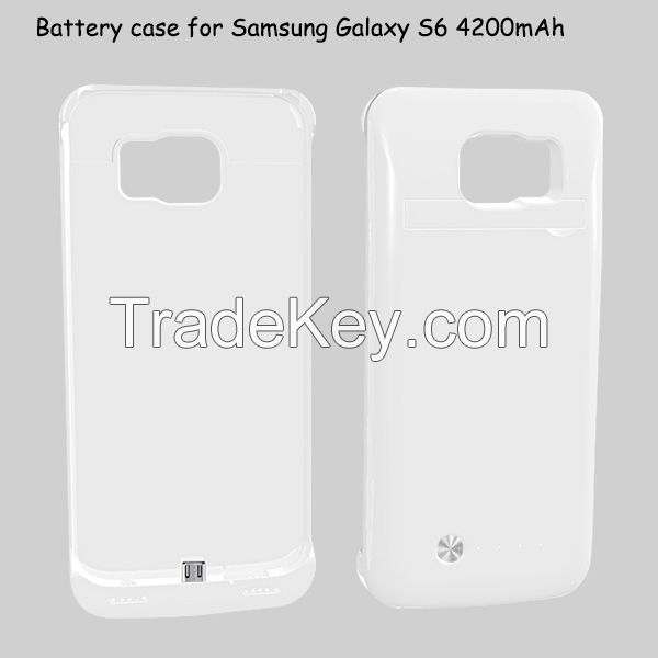 4200mAh Rechargeable Battery Case for Galaxy S6