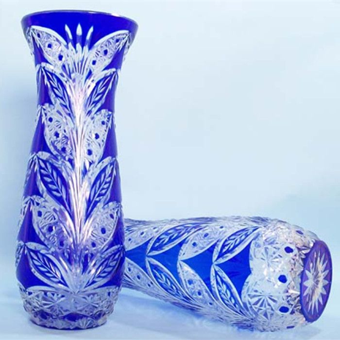 exquisite carved glass vases