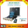 10w solar mini home lighting kit with 4pcs led bulbs 8 hours lighting time and USB mobile charging