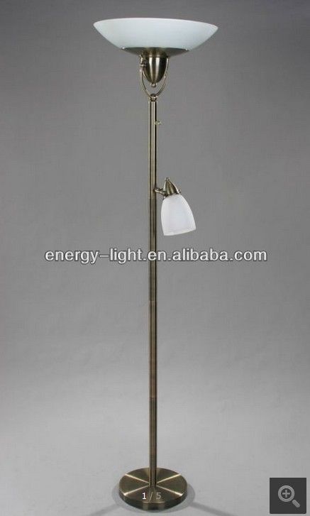  Modern metal brushed nickel uplight floor lamp