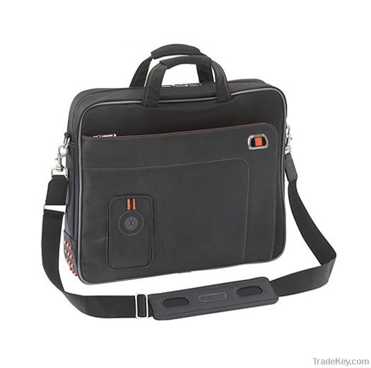 Multifunctional black nylon laptop bag