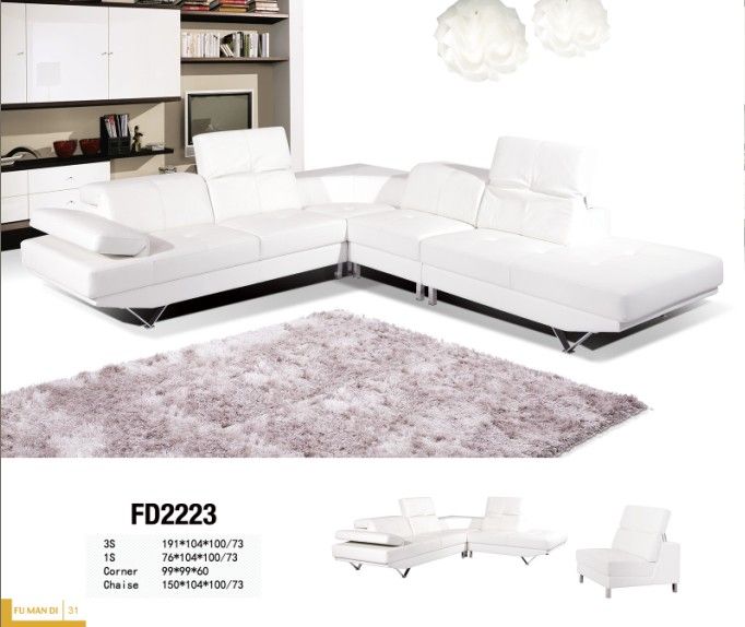 white leather sectional living room sofa 