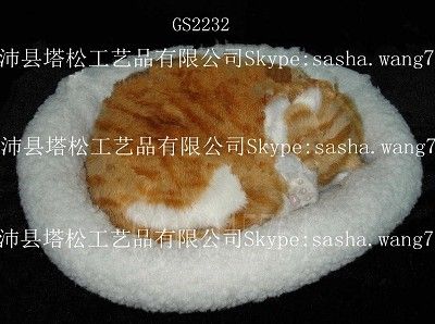 Breathing cat Handmade fake fur animals Birthday gifts Indoor decor